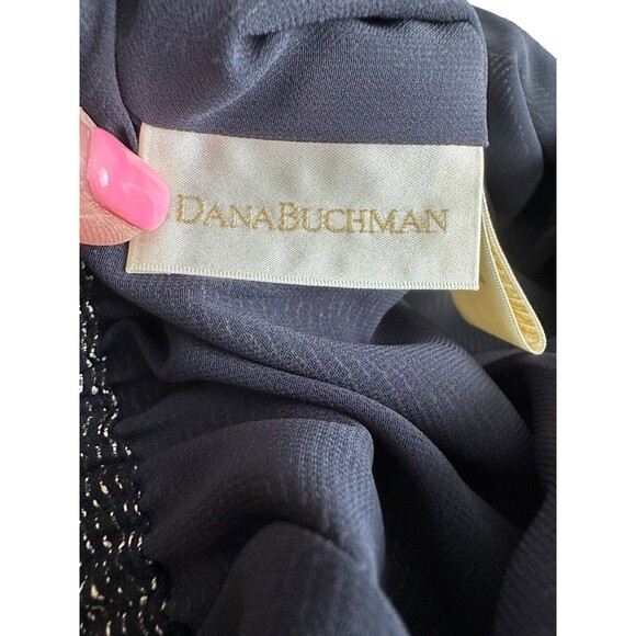 NWT $208 Dana Buchman Size 8 Lined Stretch Zigzag Navy Cream Straight Leg #X3-3 - Picture 13 of 16